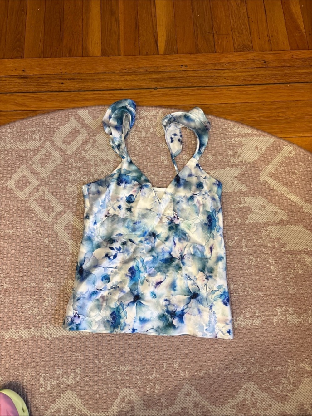 Cami NYC Blue Floral Watercolor Slip Cami